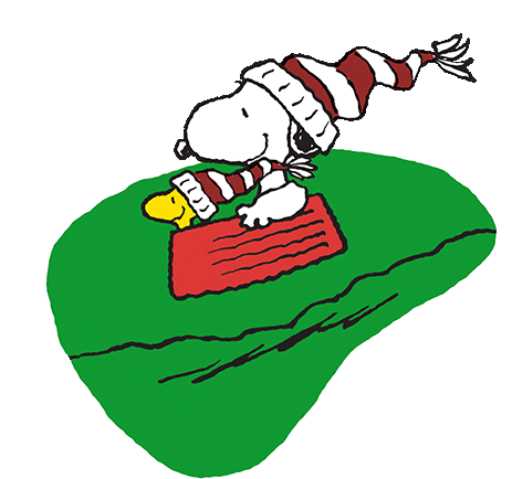 Sliding Snoopy Sticker - Sliding Snoopy Woodstock Stickers