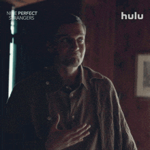 a man says " no i don 't want to " in a nine perfect strangers advertisement