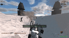 a screenshot of a video game shows a person holding a gun and a message that says lisowoyk