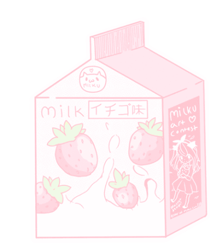 Pink Milk Carton Sticker - Pink Milk Carton Strawberry Stickers