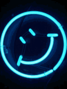 Neon Smile Face GIF