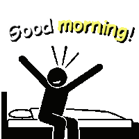 Good Morning Happy Sticker - Good Morning Happy Yawn Stickers