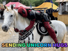 Merpool Unicorn Hugs GIF - Merpool Unicorn Hugs Deadpool GIFs