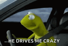 Kermit Driving Crazy Banana GIF - Kermit Driving Crazy Crazy Banana GIFs