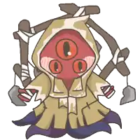 a cartoon drawing of a spider with three eyes