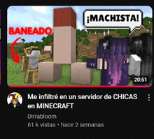 a screenshot of a video that says baneado en minecraft