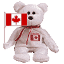 maple flag canadian flag bear cute