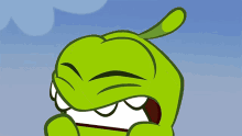 a cartoon of a green monster with its mouth wide open