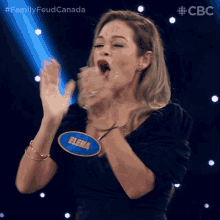 woohoo family feud canada cheering go girl youre the best