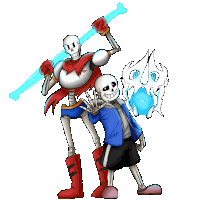 a drawing of papyrus and sans by laytonsgail