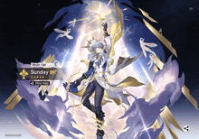 a screenshot of a video game character called sunday