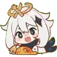 a cartoon drawing of a girl holding a piece of food .