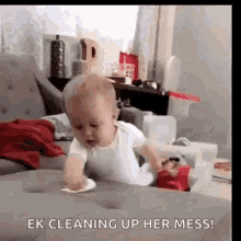 Kid Cleaning GIF