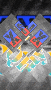 a colorful graphic with the letters x and y crossed
