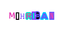 the word mohriban is displayed in a rainbow of colors