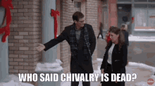 the flight before christmas mayim bialik ryan mcpartlin who said chivalry is dead who says chivalry is dead