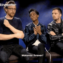 Wakanda Forever Tom Hiddleston GIF - Wakanda Forever Tom Hiddleston Sebastian Stan GIFs