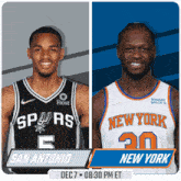 a basketball game between the san antonio spurs and new york knicks