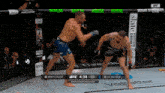 a ufc fight between whittaker and ridder is being shown on a screen