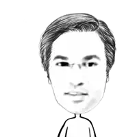 a black and white drawing of a cartoon character giving a thumbs up