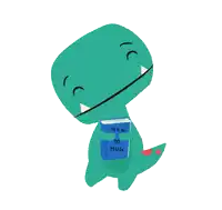 a cartoon of a dinosaur holding a book that says how to hug