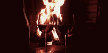 Red Wine Fireplace GIF