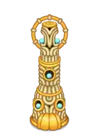 a cartoon drawing of a tower with circles around it