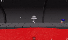 a screenshot of a video game with a red floor