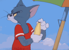 Tom And Jerry Banana Peel GIF
