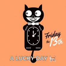 friday the 13th catclock clock