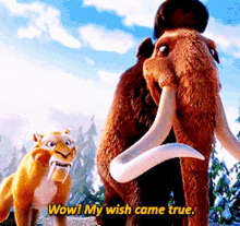 Ice Age Manny GIF - Ice Age Manny Wow My Wish Came True GIFs