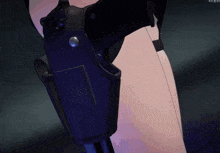 a close up of a person 's leg with a gun holster on it