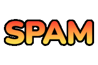 the word spam is displayed in orange and yellow letters