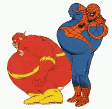 Flash And Spider Man Humping GIF - Flash And Spider Man Humping Fat Spider Man GIFs