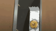 a cartoon drawing of a clock with a arrow pointing at it