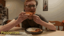 eating pepperroni