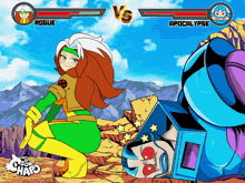 rogue and apocalypse are fighting each other in a game