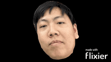 a picture of a man 's face is made with flixier software