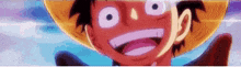 monkey d luffy from one piece is wearing a straw hat and making a surprised face .