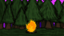 forest fire woods night background