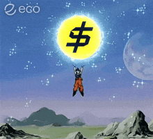 a cartoon of a person holding a dollar sign