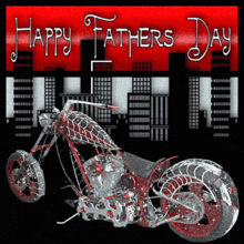 a happy fathers day card with a motorcycle