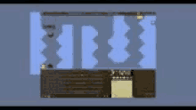 a screenshot of a video game with a blue background and a few lines .