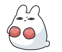 a cartoon of a rabbit with a red balloon in its mouth