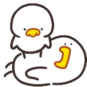 a duck is laying on top of another duck with a yellow nose .
