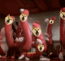 a bunch of cartoon dogs are standing next to each other with their mouths open and the words safe king dogs below them