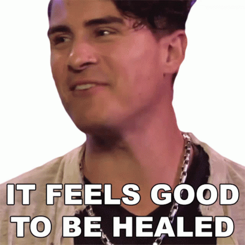 It Feels Good To Be Healed Anthony Padilla Sticker - It Feels Good To Be Healed Anthony Padilla Its Nice To Be Cured - GIF 탐색... 