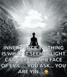 inner peace nothing is what it seems light can defeat thr face of evil you ask you are yin ...