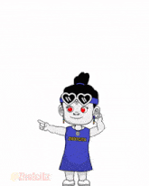 a cartoon girl wearing sunglasses and a shirt that says " the end "
