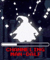 a loading screen for channeling man-dalf shows a ghost